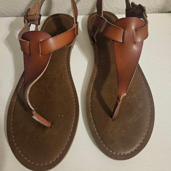 Women's Mossimo Leather Sandal Cognac Size 10M - Picture 1 of 3